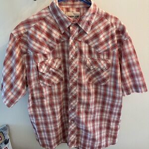 Hustler Hollywood Men's Red Plaid Shirt
